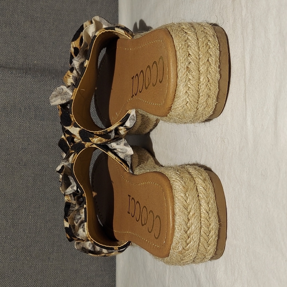 Ccocci Leopard Print Ruffle Bermuda Espadrille Pl… - image 3